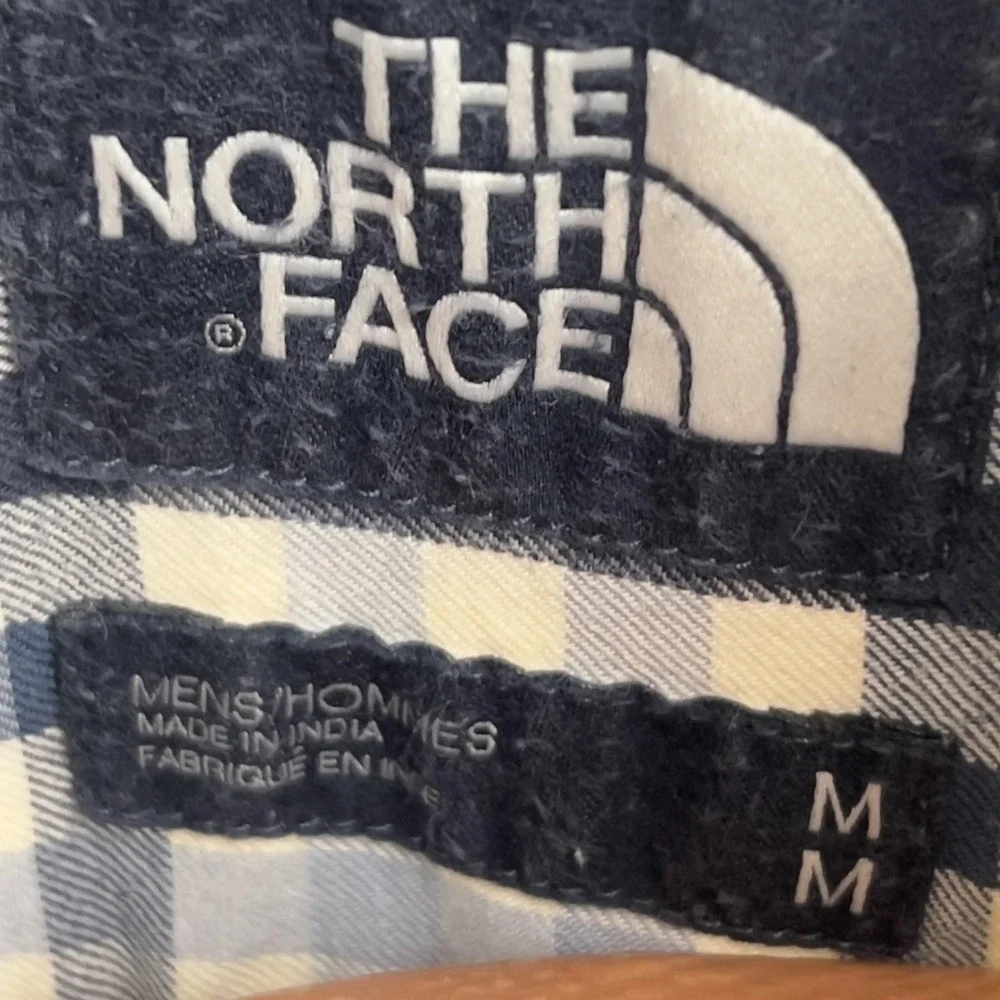 The North Face Shirt Mens M Blue Plaid Long Sleeve Button Down Outdoor Casual